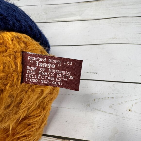 Tango Bear Brass Button Collectables 1997 10" Plush Sailor Sweater Hat Vtg - Picture 8 of 9